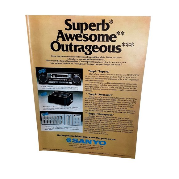 1979 Sanyo Car Stereo Print Ad vintage 70s - Picture 1 of 1
